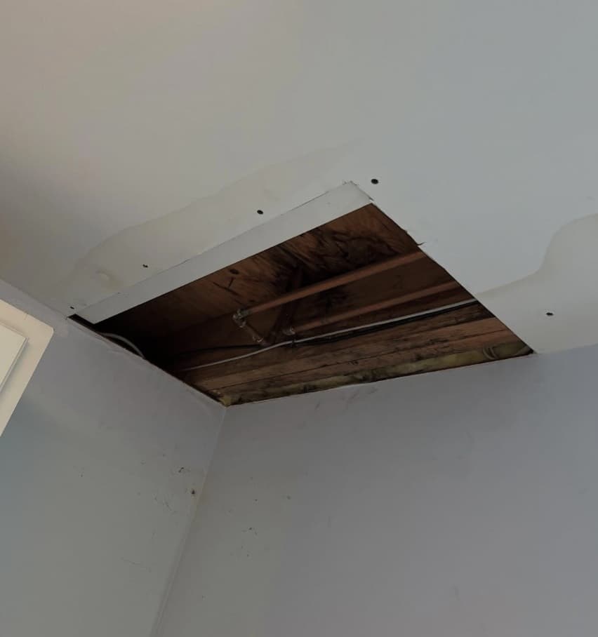 Before drywall work - showing damaged walls or ceilings needing repair